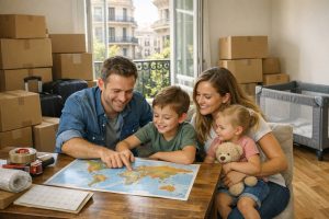 Cómo planificar una mudanza internacional desde Barcelona: checklist realista para familias